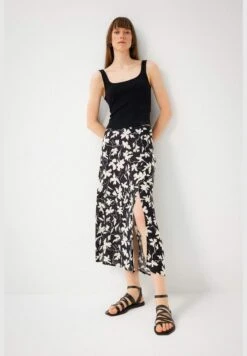 DeFacto A Cut One Side Split Zebra Print Midi Skirt