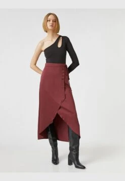Koton Drawstring Button Detail Midi Skirt