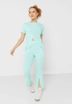 Gathered Solid Pants Set