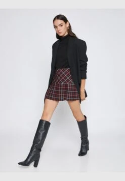 Aslıhan Malbora X Koton - Checked Pleated Mini Skirt