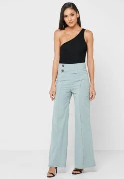 Puff Sleeve Peplum Asymmetrical Top