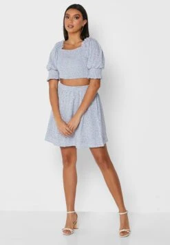 Puff Sleeve Skirt Set