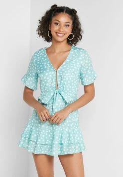 Front Tie Printed Dress