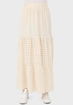 Checked High Waist Skirt