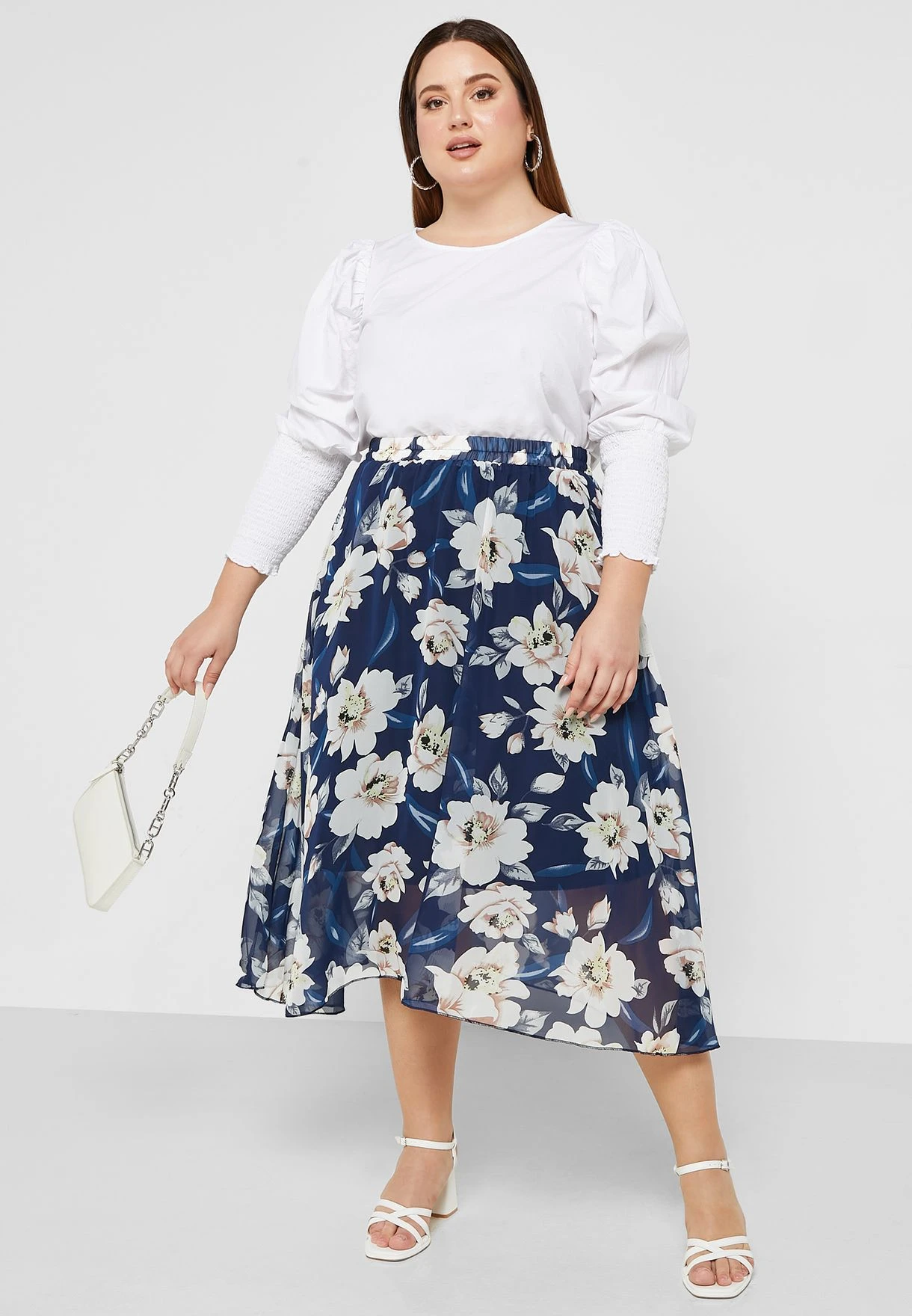 Floral Print Fit & Flare Skirt 1 Floral Print Fit & Flare Skirt