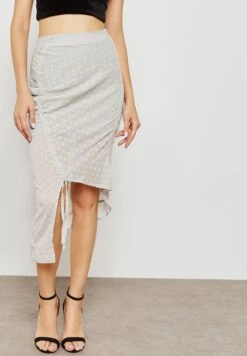 Clip Dot Ruched Detail Skirt