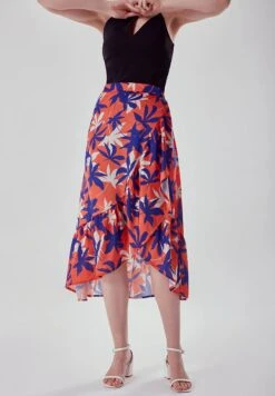 Floral Print Ruffle Detail Skirt