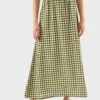 Checked Midi Skirt