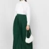 Pleat Detail Solid Skirt