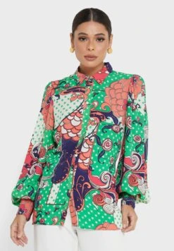 NEVER FULLY DRESSED Printed Longline Shirt