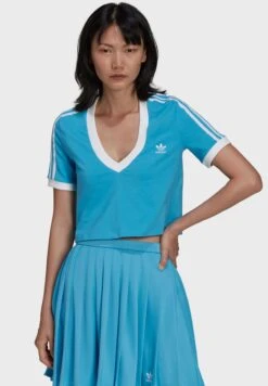 Adidas Originals 3 Stripe Cropped T-Shirt