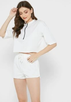 Zipper Neck Crop Top