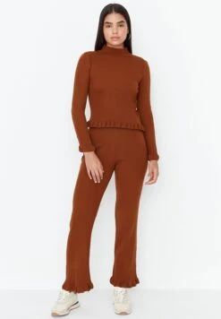 Trendyol High Neck Knitted Top & Pants Set