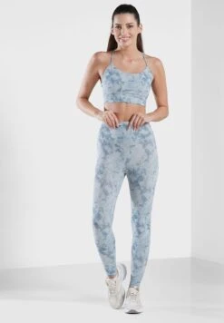 Printed Athletic Legging And Bra Set