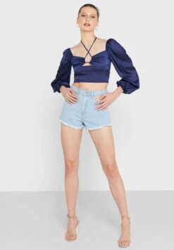 Roll Hem Denim Shorts