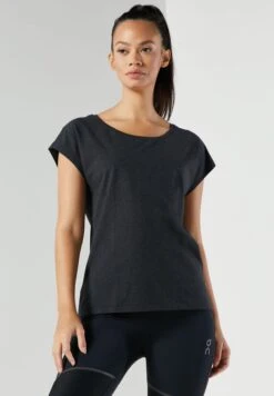 Foil Print Mesh Detail Top