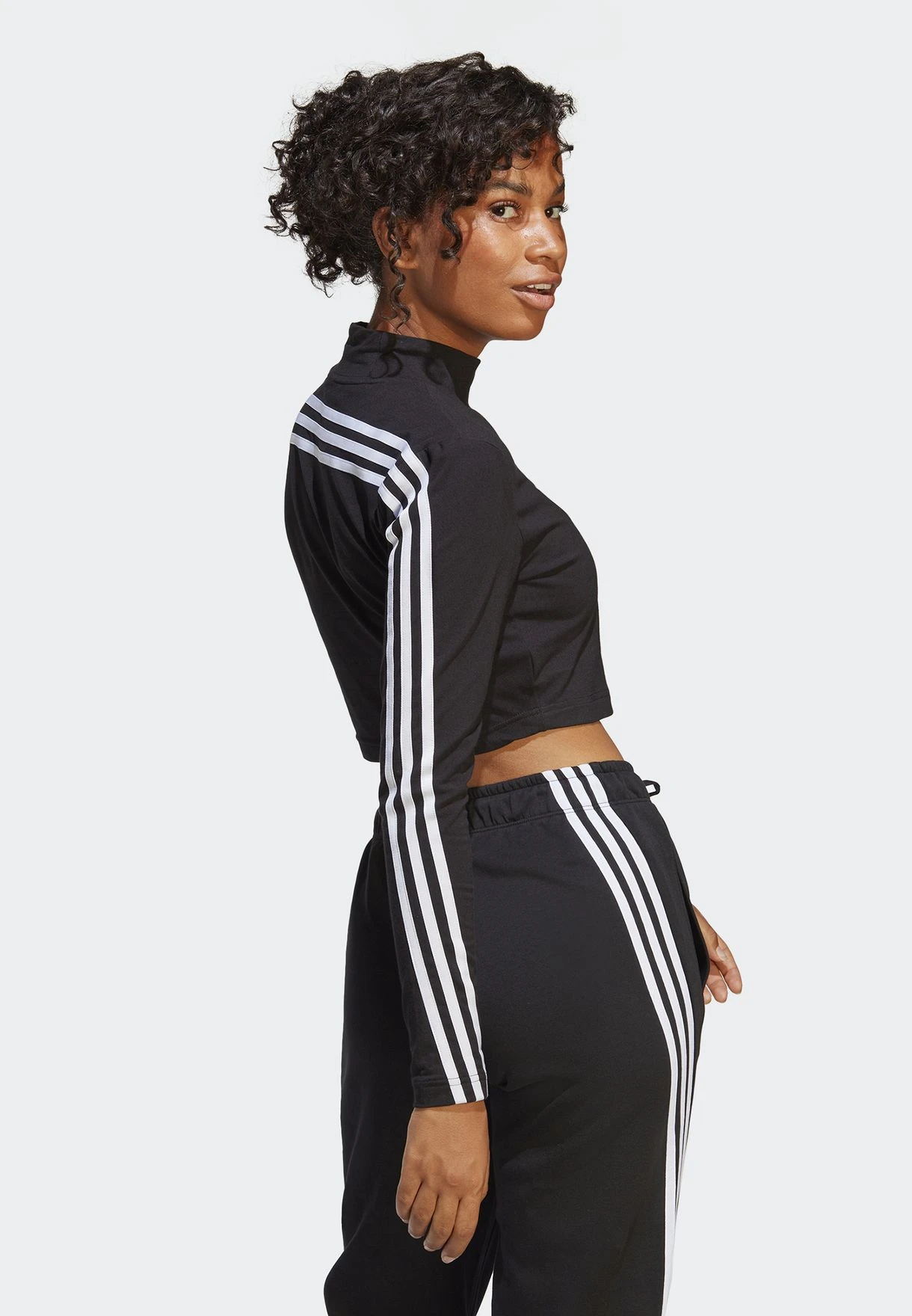 ADIDAS 3 Stripe Future Icon Mock Neck Top 2 ADIDAS 3 Stripe Future Icon Mock Neck Top - Image 2