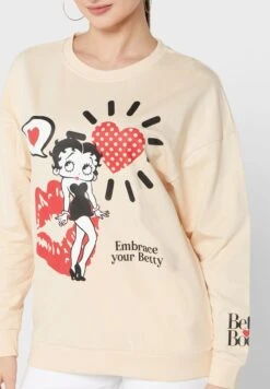 Betty Boop Round Neck Sweatshirt -Minique Fashion Store 3 zoom desktop 1245