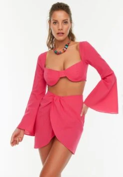 Trendyol Sweetheart Neck Crop Top & Skirt Set -Minique Fashion Store 3 zoom desktop 1583