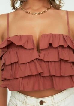 Trendyol Layered Ruffle Crop Top -Minique Fashion Store 3 zoom desktop 1893