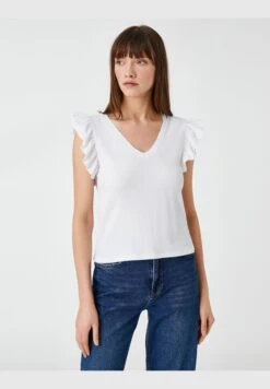 Koton Sleeveless Voluminous Detail V Neck Tanktop -Minique Fashion Store 3 zoom desktop 2047