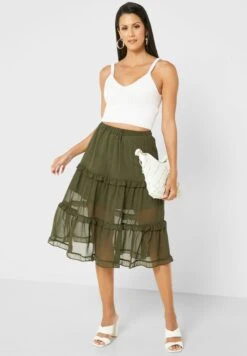 ELLA Ruffle Detail Skirt -Minique Fashion Store 4 zoom desktop 1306