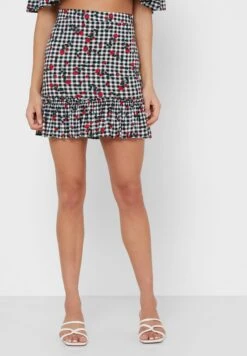 Trendyol Printed Bardot Crop Top & Skirt Set 8 Trendyol Printed Bardot Crop Top & Skirt Set -Minique Fashion Store 4 zoom desktop 1549