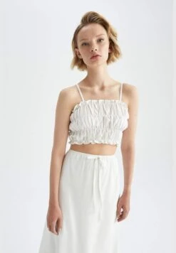 DeFacto Woman Cropped Fit Strapless Woven Top Sleeveless Blouse -Minique Fashion Store 4 zoom desktop 1795