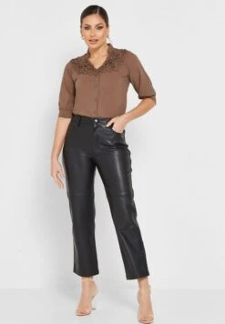 Ruffle Detail Button Down Shirt 7 Ruffle Detail Button Down Shirt -Minique Fashion Store 4 zoom desktop 1805