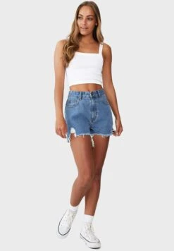 COTTON ON High Ripped Mom Denim Shorts -Minique Fashion Store 4 zoom desktop 720