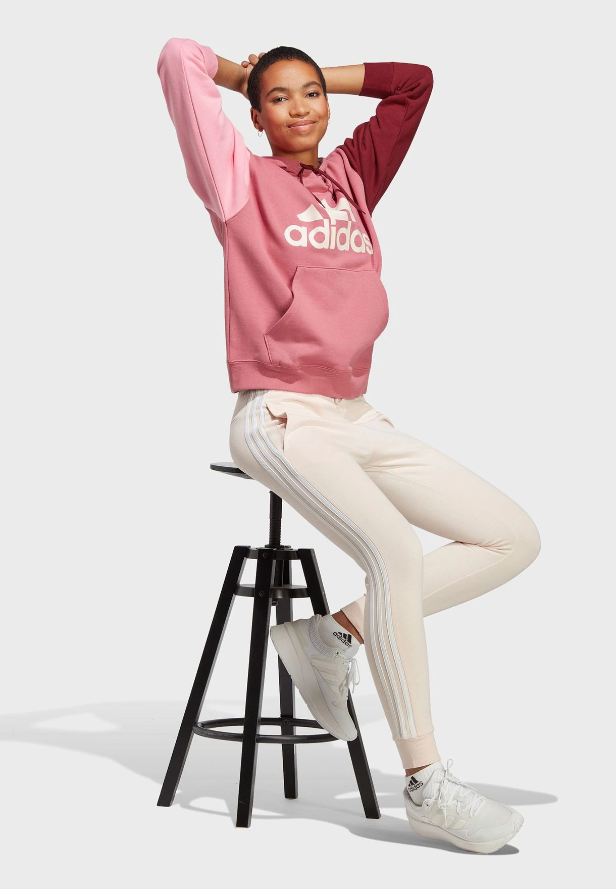 ADIDAS 3 Stripe Essential French Terry Cuffed Sweatpants 5 ADIDAS 3 Stripe Essential French Terry Cuffed Sweatpants - Image 5