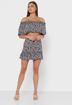 Trendyol Printed Bardot Crop Top & Skirt Set 9 Trendyol Printed Bardot Crop Top & Skirt Set -Minique Fashion Store 5 zoom desktop 930