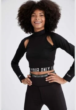 DeFacto Half Turtleneck Long Sleeve Printed Crop Top 12 DeFacto Half Turtleneck Long Sleeve Printed Crop Top -Minique Fashion Store 6 zoom desktop 348