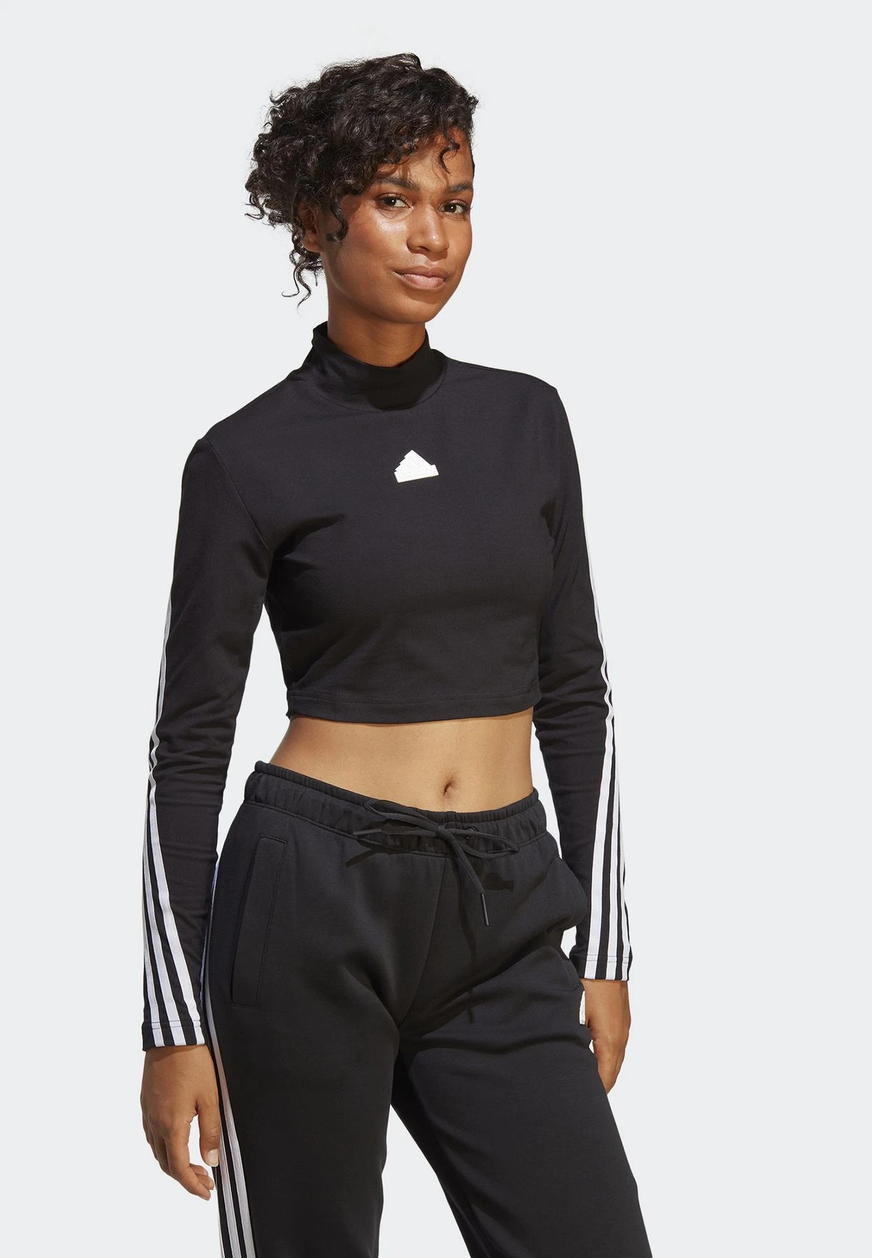 ADIDAS 3 Stripe Future Icon Mock Neck Top 6 ADIDAS 3 Stripe Future Icon Mock Neck Top - Image 6